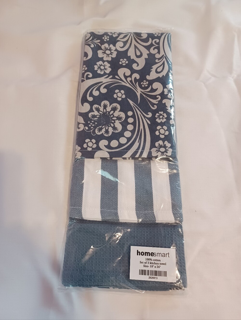 Blue Patterned Cotton Kitchen Towel Set
